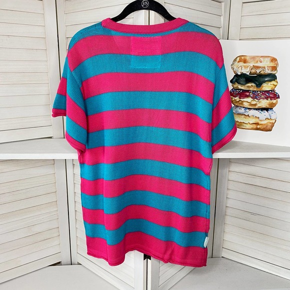 Spider Gwen blue and pink striped sweater Medium - Picture 7 of 9